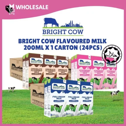 [200MLx24] SEKATON Susu UHT Bright Cow - Penuh Krim/Coklat/Strawberi 200ml 24 paket Milk