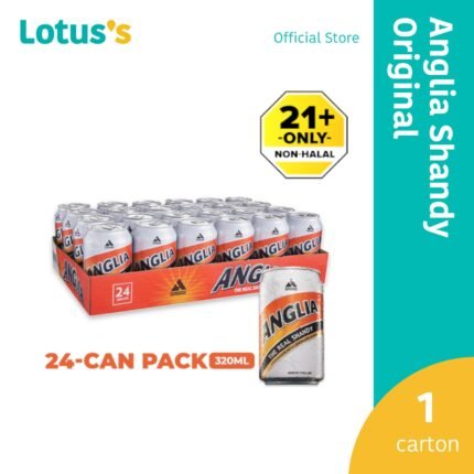 Anglia Shandy Original 320ml x 24 cans(1 carton)-Refreshing Beer Mixed with Fizzy Lemonade