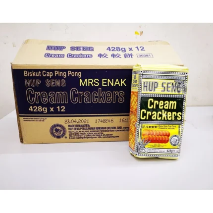 Hup Seng Pingpong Cream Cracker(12 packs x 428g) Carton[EXP DATE: Oct 2026]